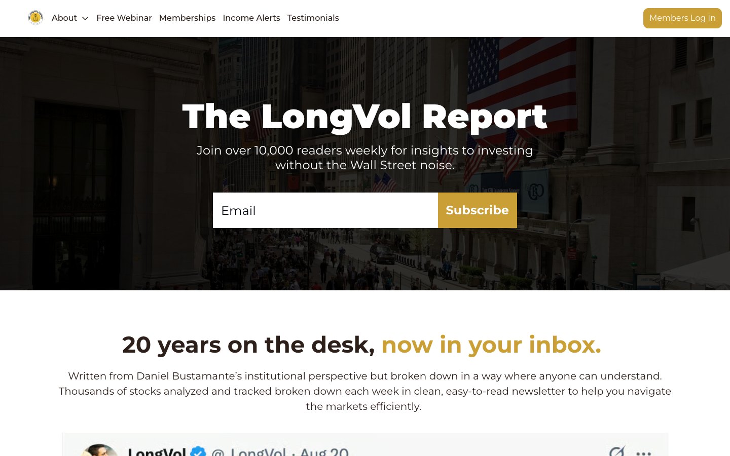 The LongVol Report — the site as it was